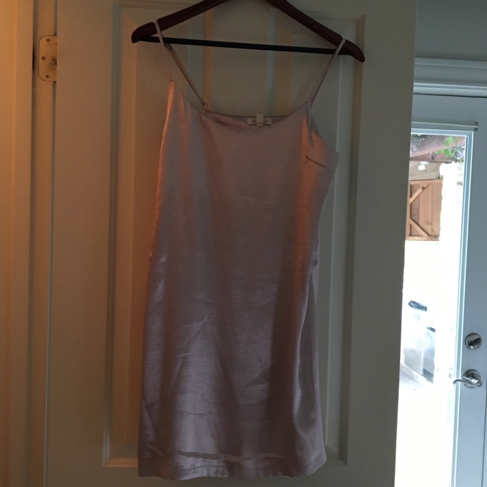 Pink metallic slip dress